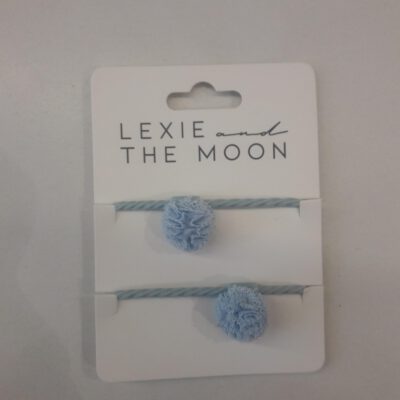 Lexie and the Moon / Haarelastieken met Pompon / Set van 2 / Powder Blue