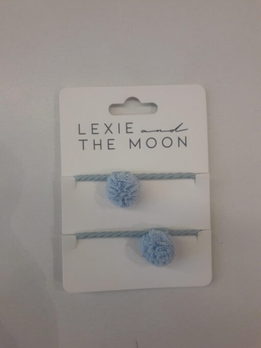 Lexie and the Moon / Haarelastieken met Pompon / Set van 2 / Powder Blue